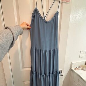 Wilfred Blue Tiered Maxi Dress